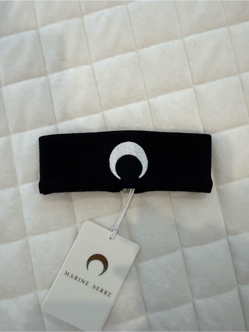Marine Serre Black Choker Neckband with White Crescent Logo NWT